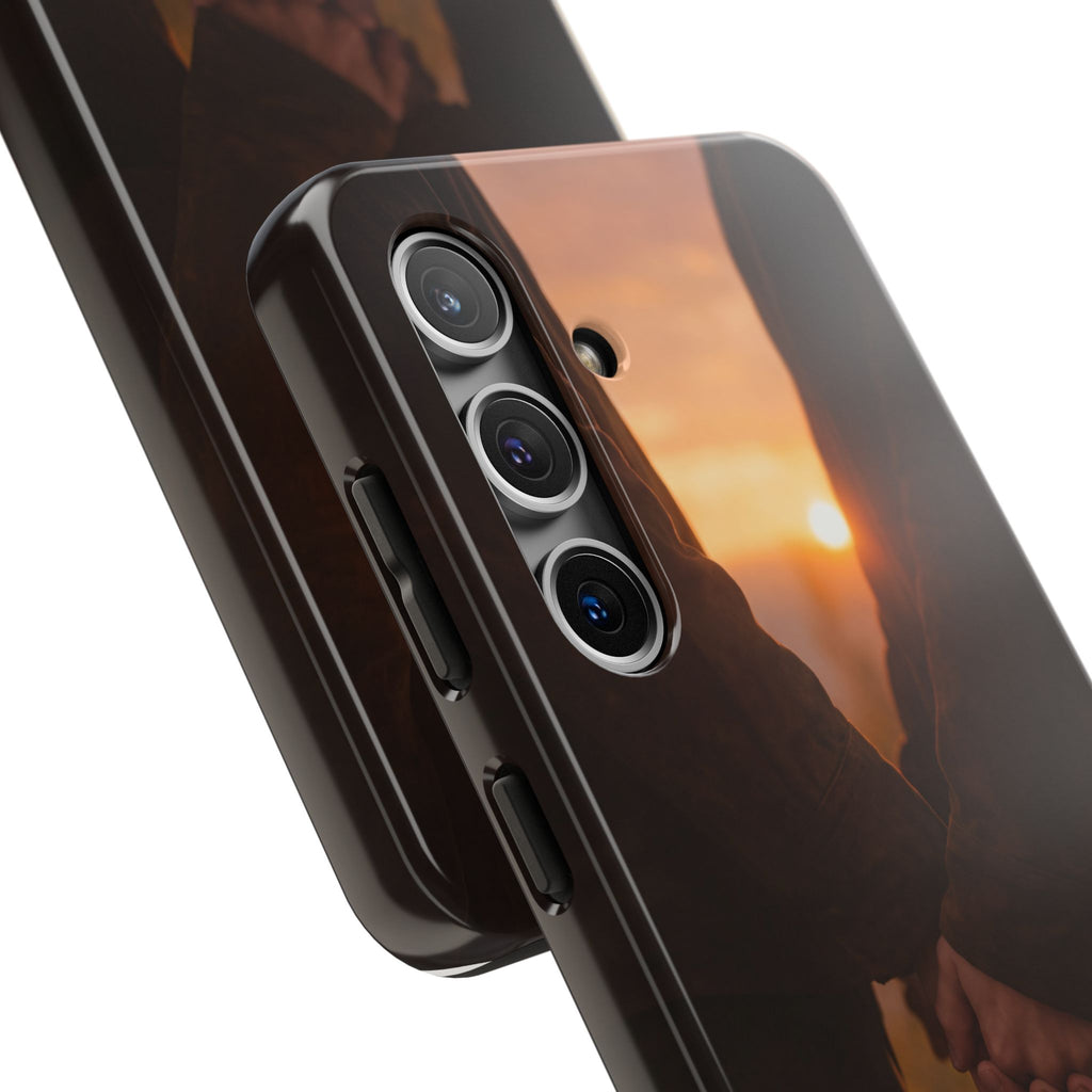 Couple Holding Hands Between Us Still Phone Case | Romantic Sunset Relationship