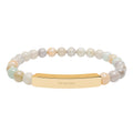 Natural Stone Bracelet | "For My Fairy" Engraved Bar | Healing Crystal Gift for Her | RoseStone Jewelry