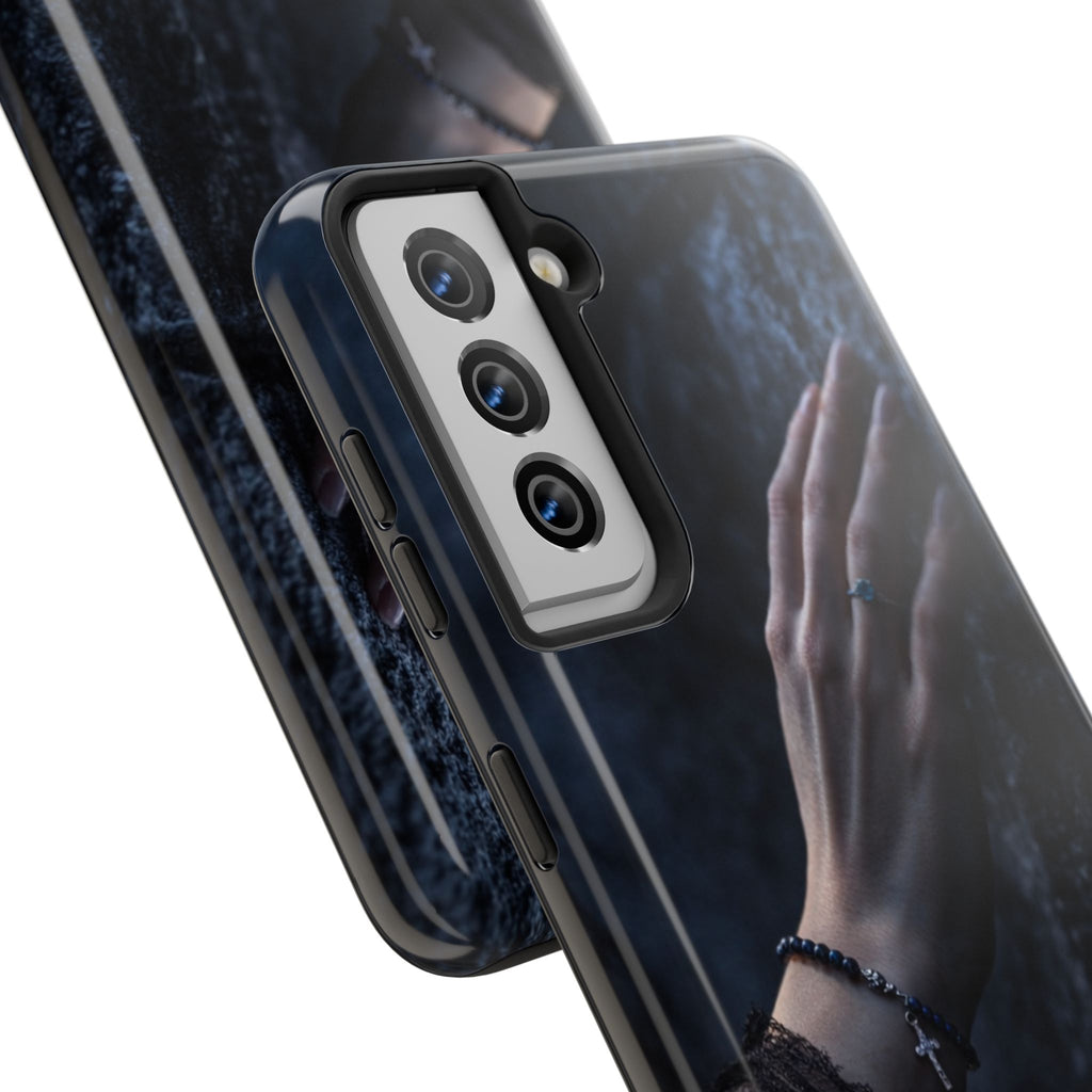 RoseStone Dark Aesthetic iPhone Case | Moody Hand on Stone Gothic Phone Case