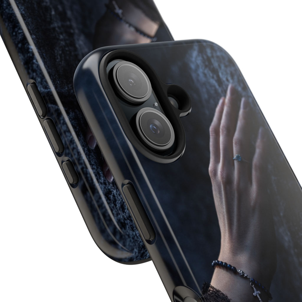 RoseStone Dark Aesthetic iPhone Case | Moody Hand on Stone Gothic Phone Case