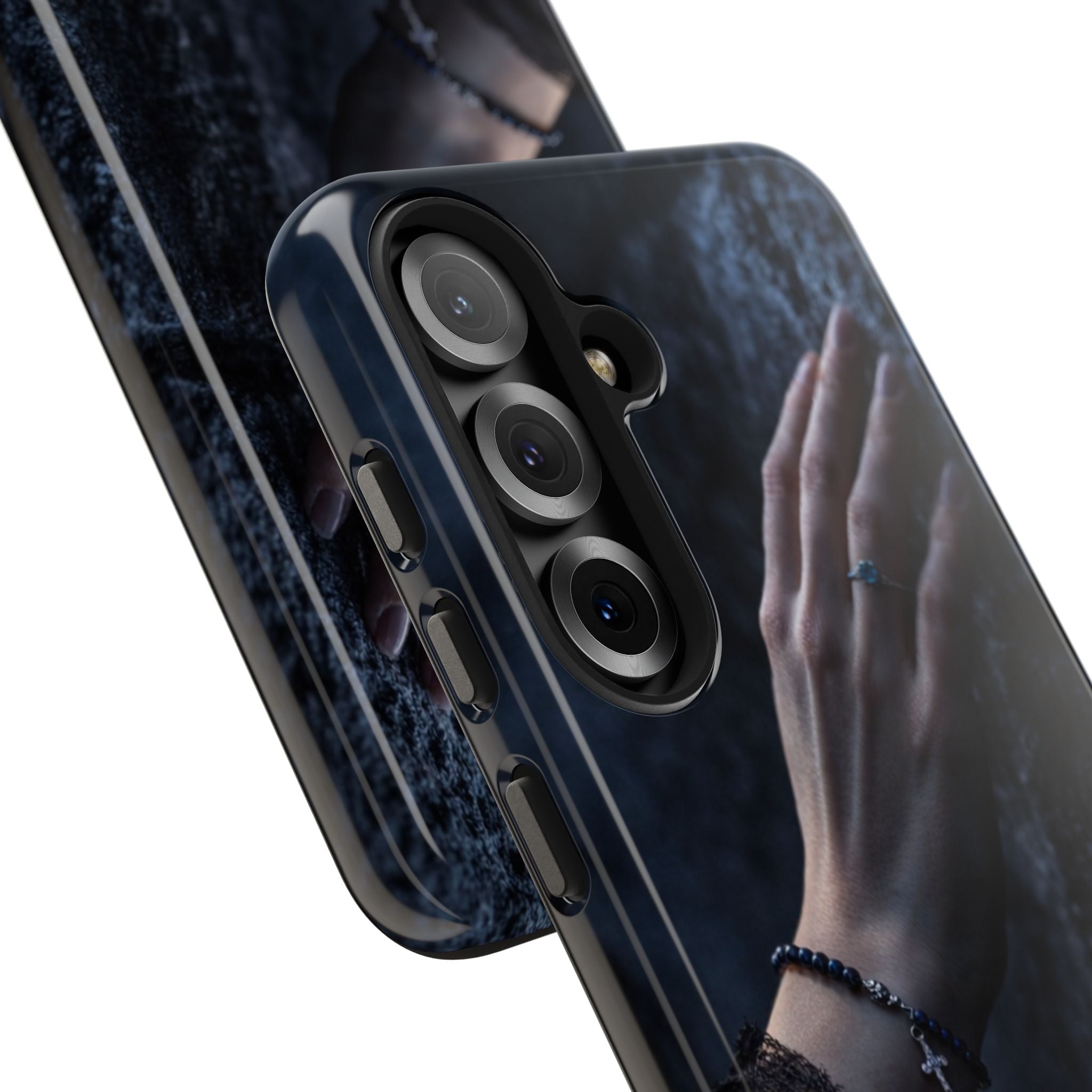 RoseStone Dark Aesthetic iPhone Case | Moody Hand on Stone Gothic Phone Case