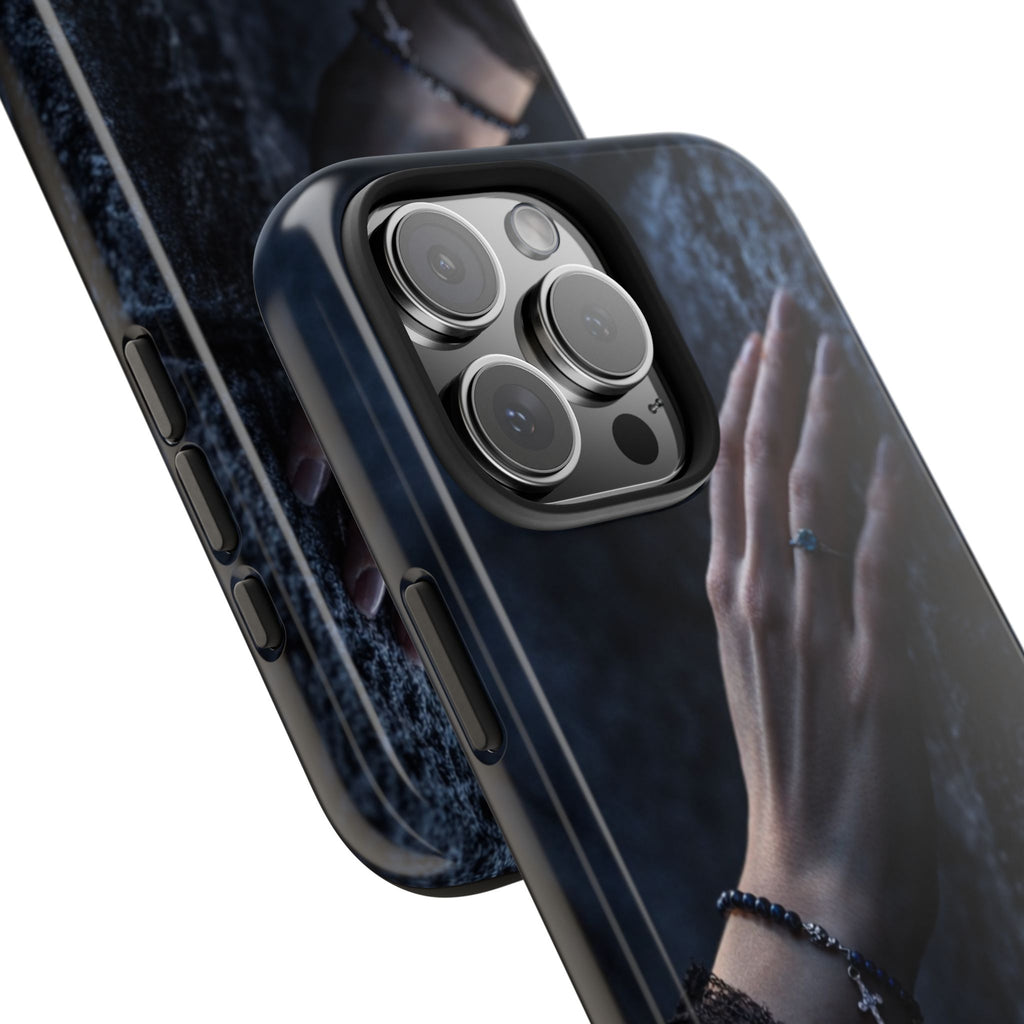 RoseStone Dark Aesthetic iPhone Case | Moody Hand on Stone Gothic Phone Case