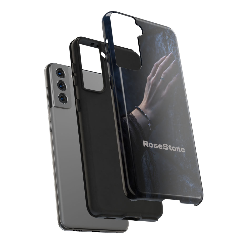 RoseStone Dark Aesthetic iPhone Case | Moody Hand on Stone Gothic Phone Case