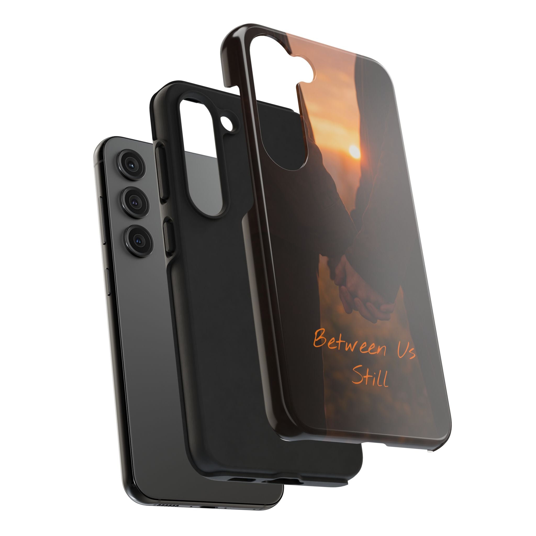Couple Holding Hands Between Us Still Phone Case | Romantic Sunset Relationship