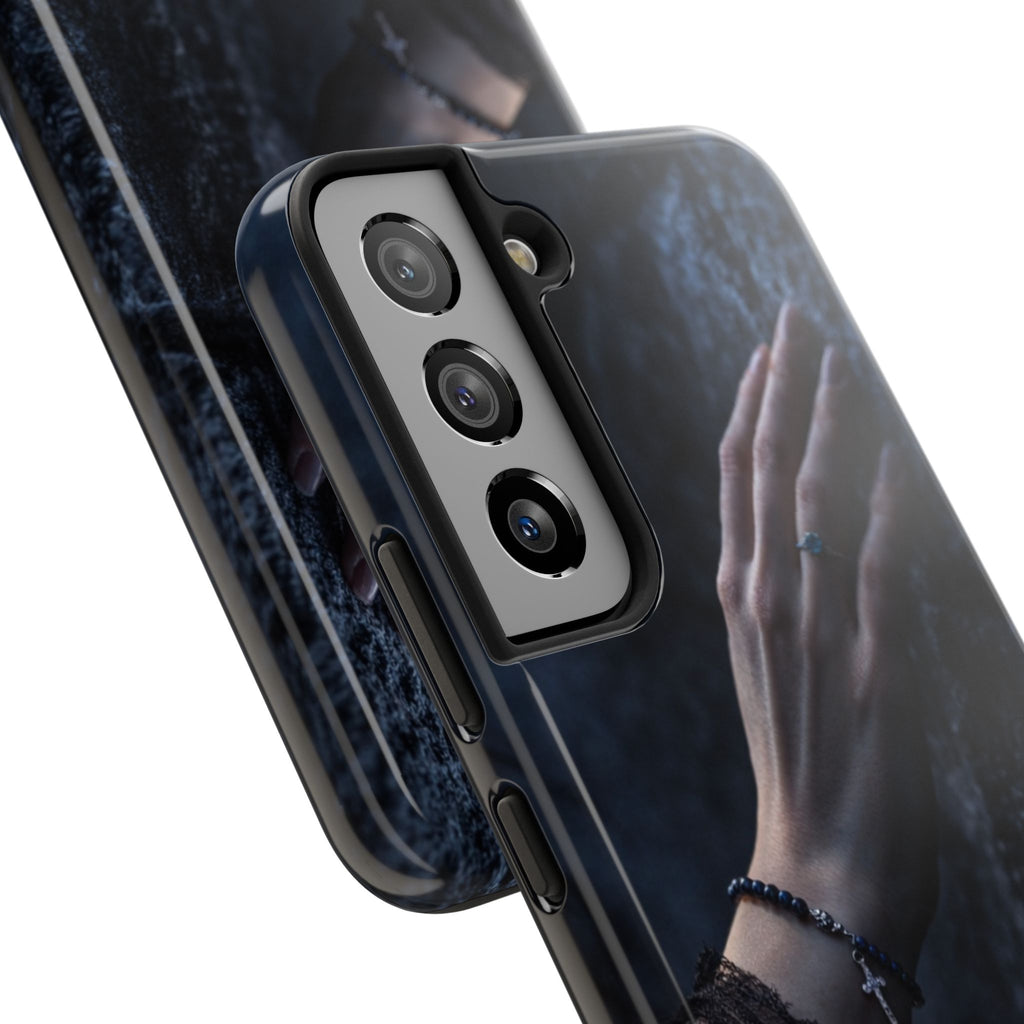 RoseStone Dark Aesthetic iPhone Case | Moody Hand on Stone Gothic Phone Case