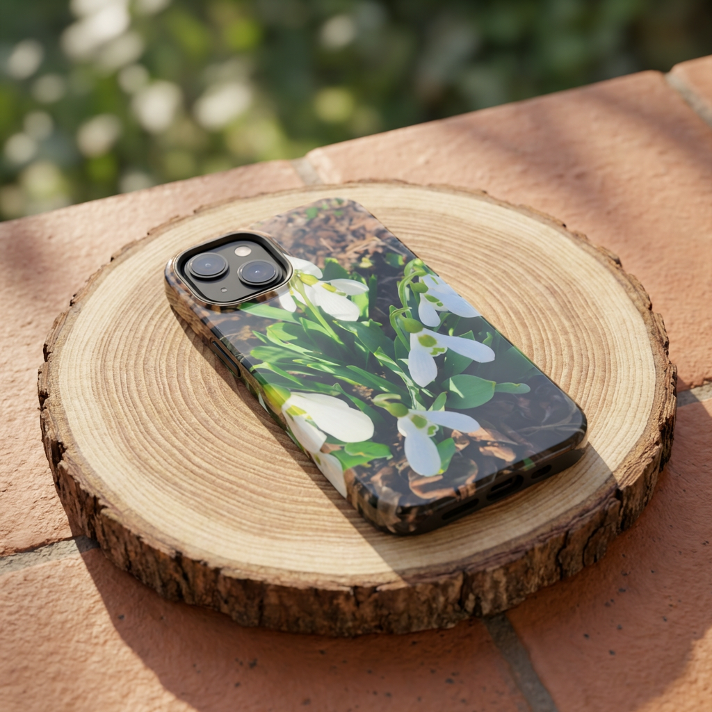 Snowdrop iPhone Case, Spring Floral Phone Case, Botanical Nature Cover, Gift for Her