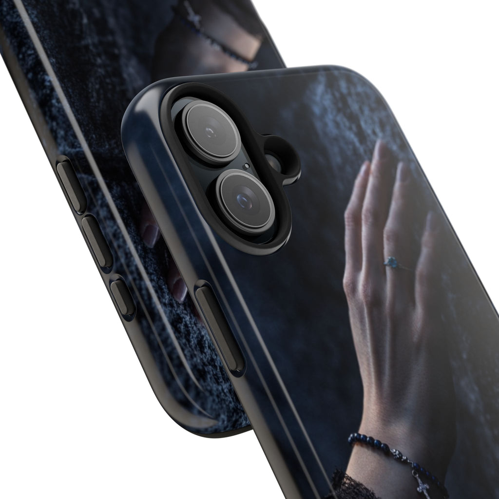 RoseStone Dark Aesthetic iPhone Case | Moody Hand on Stone Gothic Phone Case