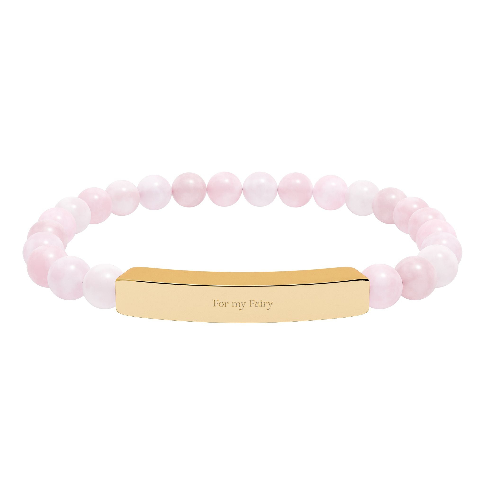 Personalized Natural Stone Bracelet | Custom Engraved Bar | Healing Crystal Gift for Her | RoseStone Jewelry