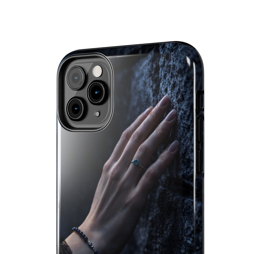 RoseStone Dark Aesthetic iPhone Case | Moody Hand on Stone Gothic Phone Case