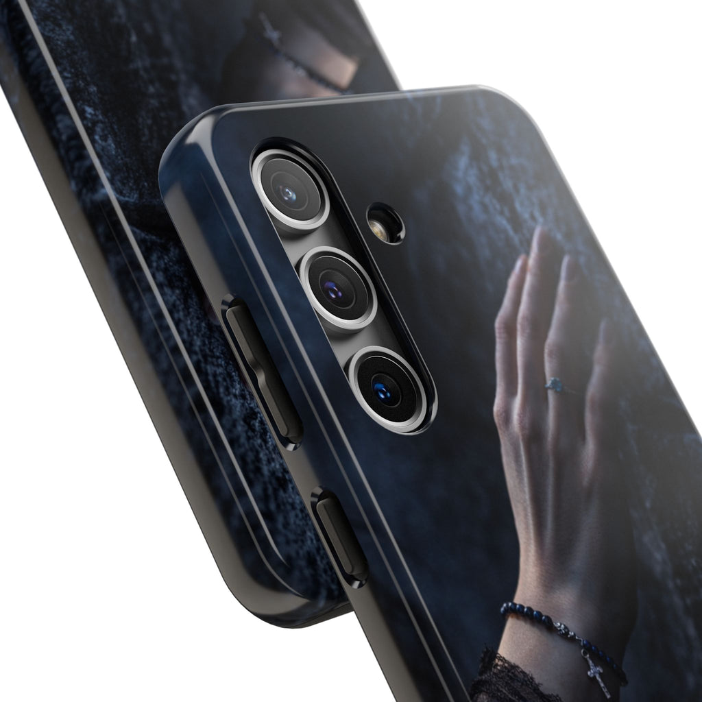 RoseStone Dark Aesthetic iPhone Case | Moody Hand on Stone Gothic Phone Case
