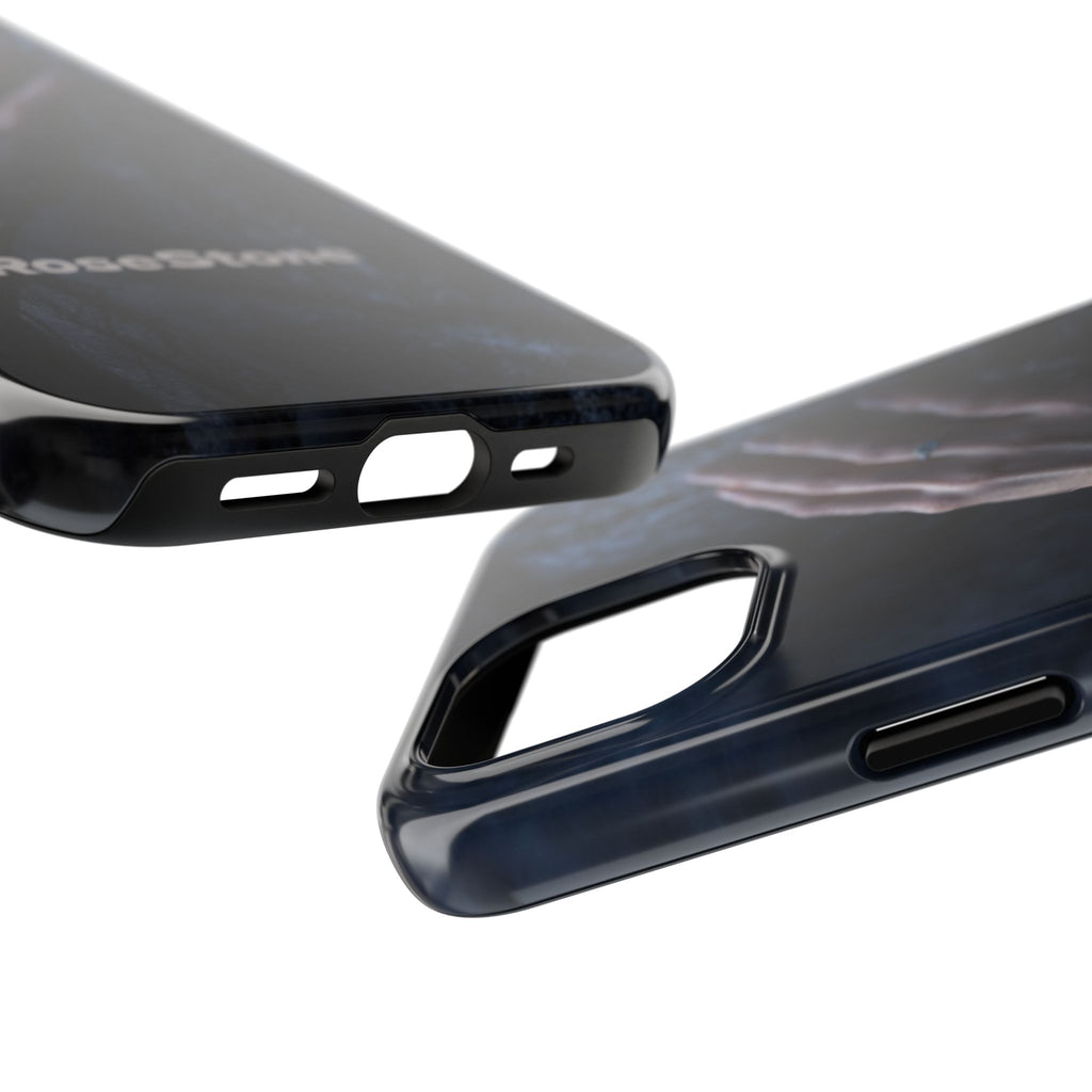 RoseStone Dark Aesthetic iPhone Case | Moody Hand on Stone Gothic Phone Case