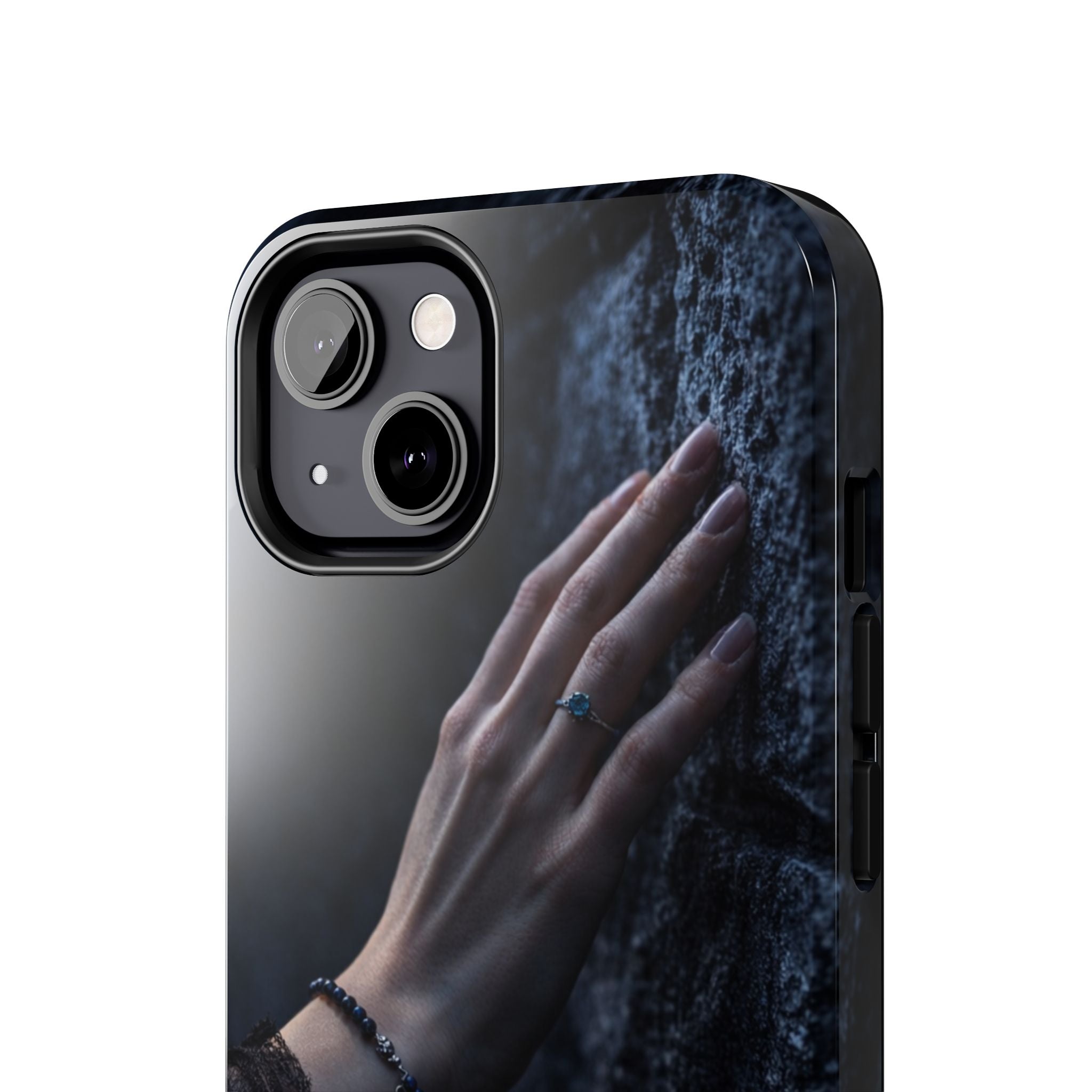 RoseStone Dark Aesthetic iPhone Case | Moody Hand on Stone Gothic Phone Case